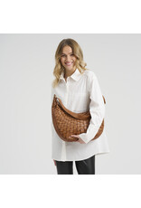 Depeche Schoudertas van Leer – Handgeweven Design met Bohemian Luxe