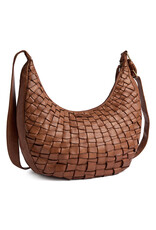 Depeche Schultertasche aus Leder – Handgewebtes Design mit Boho-Look