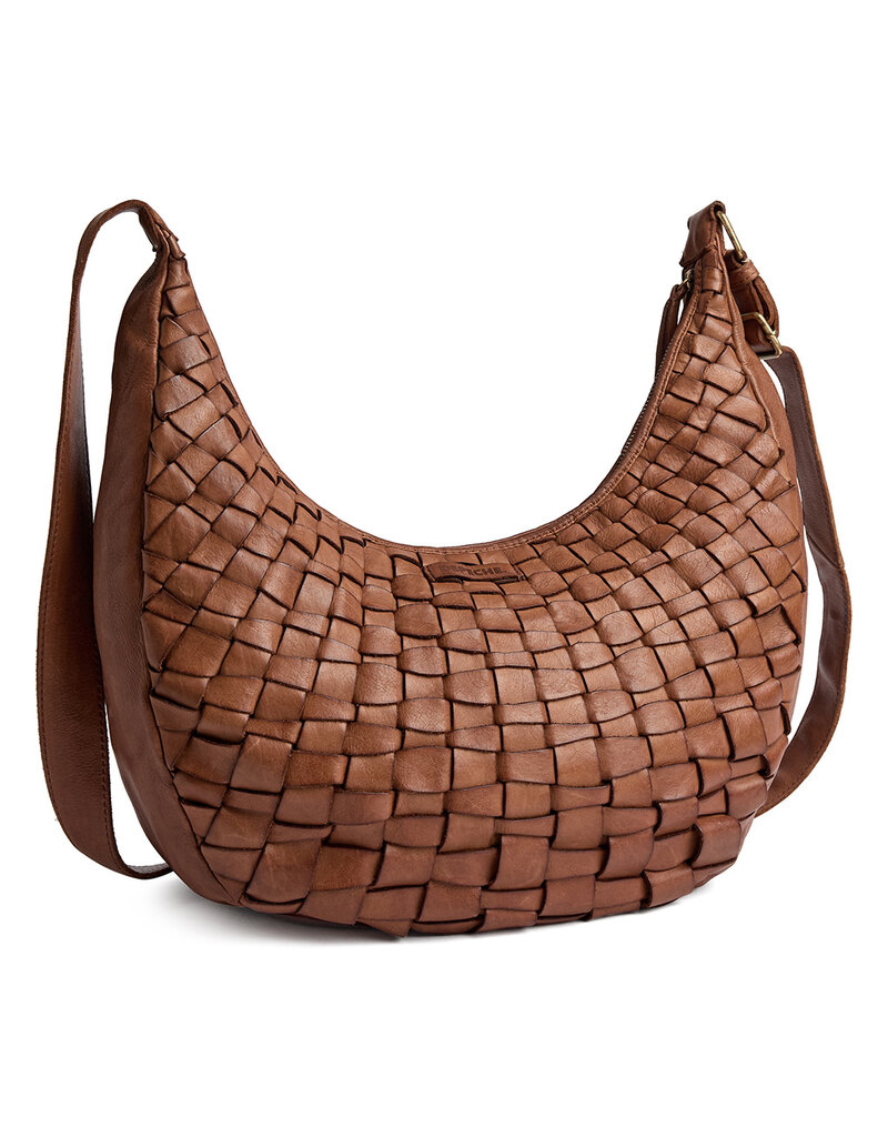 Depeche Schultertasche aus Leder – Handgewebtes Design mit Boho-Look