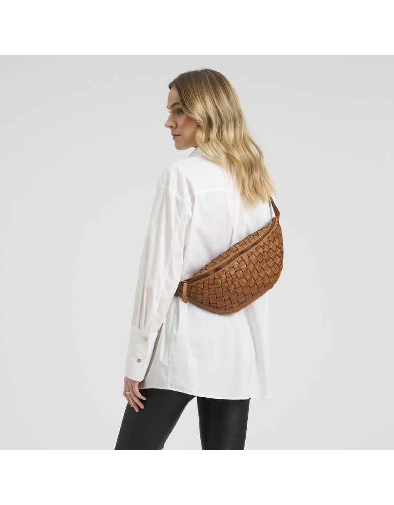 Depeche Leren Bumbag – Handgeweven Design met Bohemian Luxe