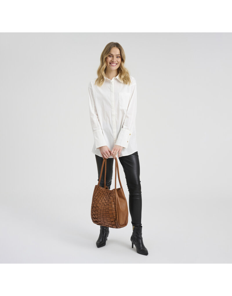 Depeche Leder Shopper – Handgewebtes Design mit Zeitloser Eleganz
