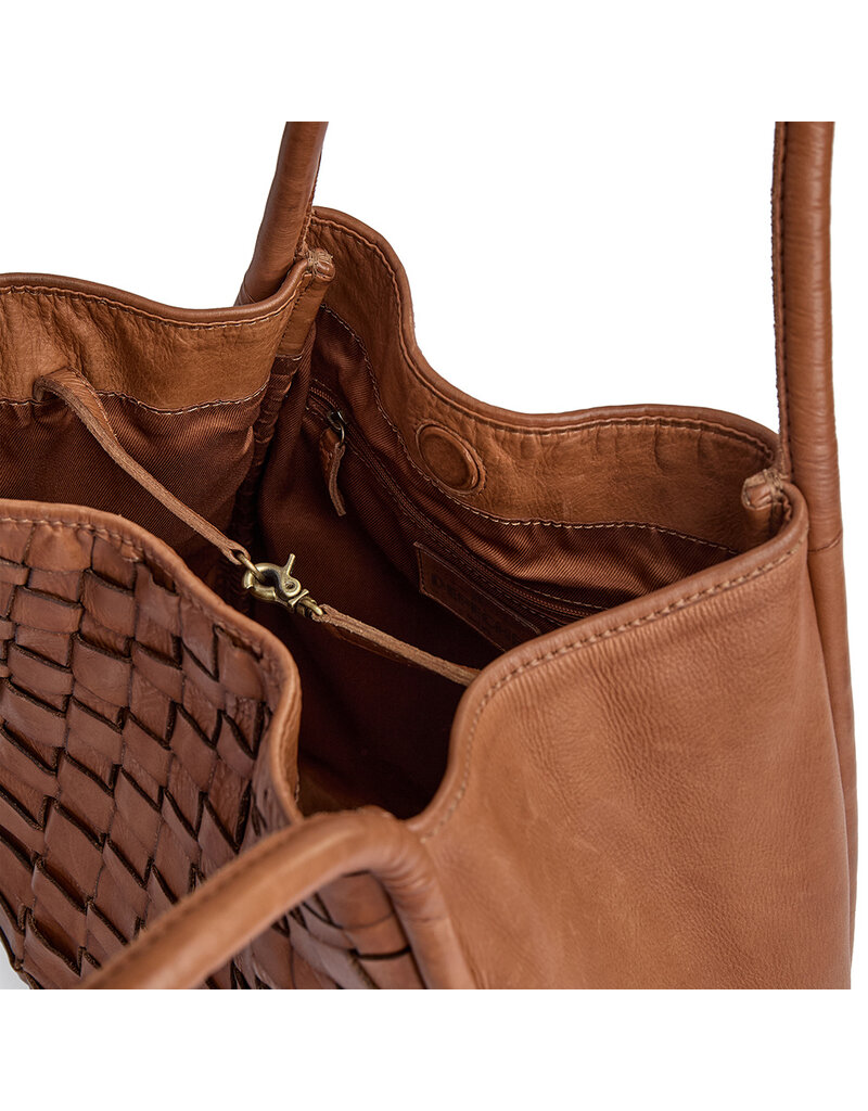 Depeche Leren Shopper – Handgeweven Design met Tijdloze Luxe