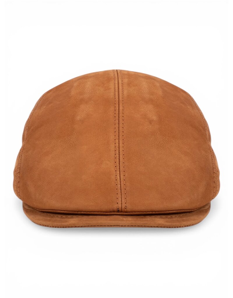 Little Man Leder Schiebermütze Cognac – Minimalistisches Design aus Italienischer Handwerkskunst
