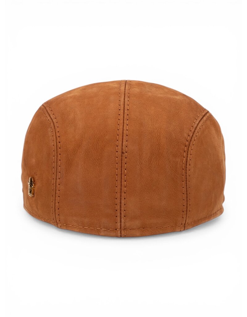 Little Man Leren Flatcap Cognac – Minimalistisch Design van Italiaans Vakmanschap