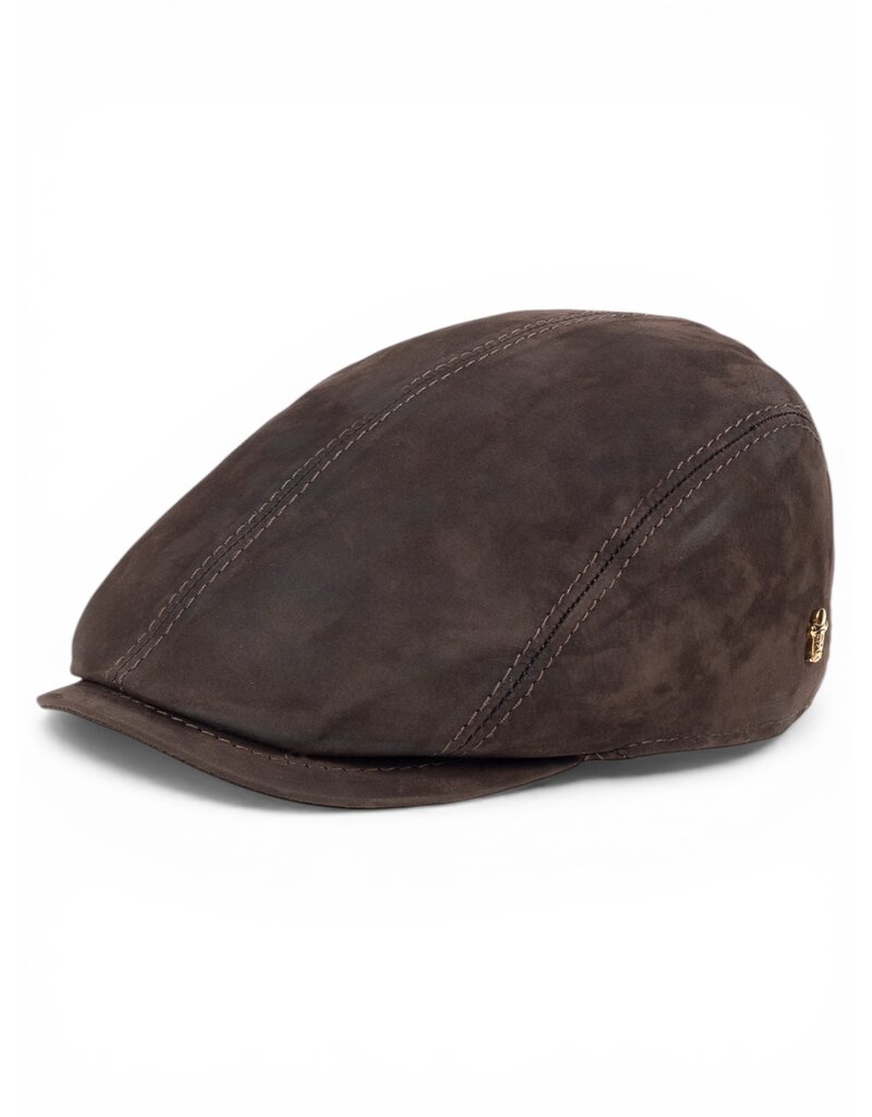 Little Man Leren Flatcap Bruin – Minimalistisch Design van Italiaans Vakmanschap