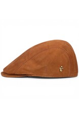 Little Man Leren Flatcap Cognac – Minimalistisch Design van Italiaans Vakmanschap