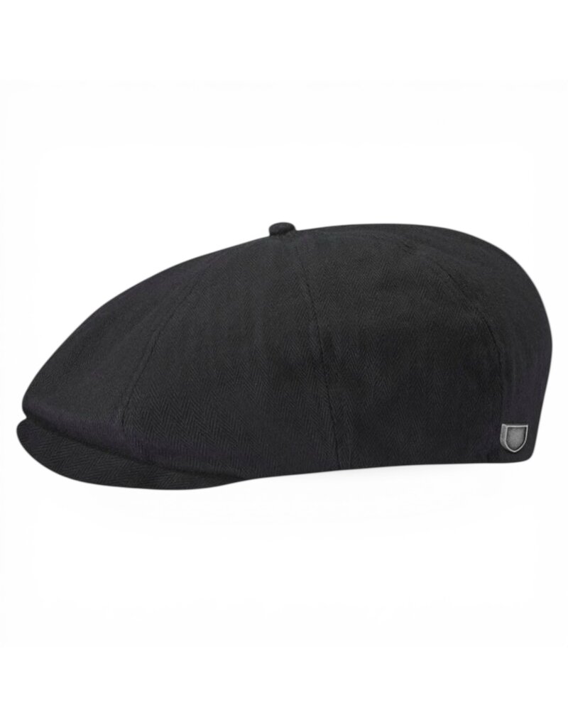 Brixton Brood Snap Cap Schwarz – Klassische Newsboy Cap mit Modernem Twist