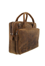 Plevier Galileo Leren Laptoptas 15.6” Leer – 3 Vaks Businesstas Personaliseerbaar
