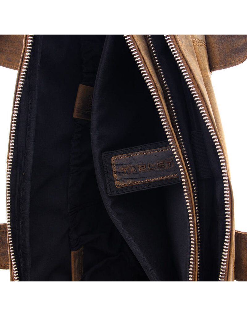 Plevier Galileo Laptoptasche 15.6” Leder – 3-Fach Business Tasche personalisierbar