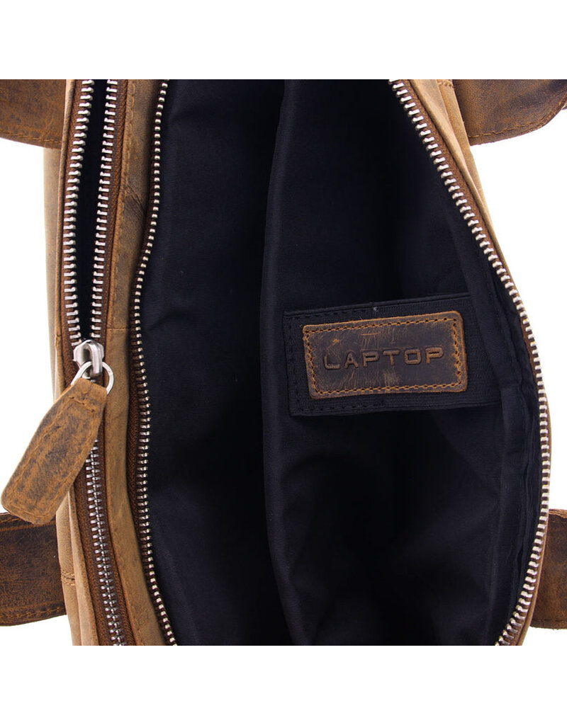 Plevier Galileo Laptoptasche 15.6” Leder – 3-Fach Business Tasche personalisierbar