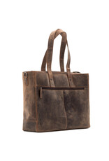 Plevier Hopper Laptoptas Leder 15,6 inch met RFID en Afneembare Schouderriem