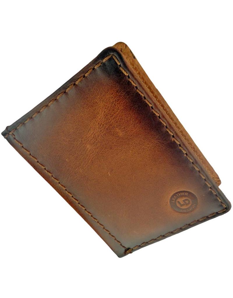 LD Leder Kreditkartenhalter Mit Scheinfach Burnt RFID