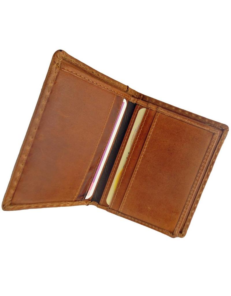 LD Leder Kreditkartenhalter Mit Scheinfach Burnt RFID