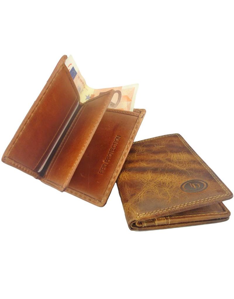 LD Leder Kreditkartenhalter Mit Scheinfach Burnt RFID
