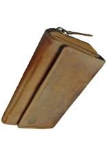 LD Ruime Leren Dames Portemonnee Met Mobielvak