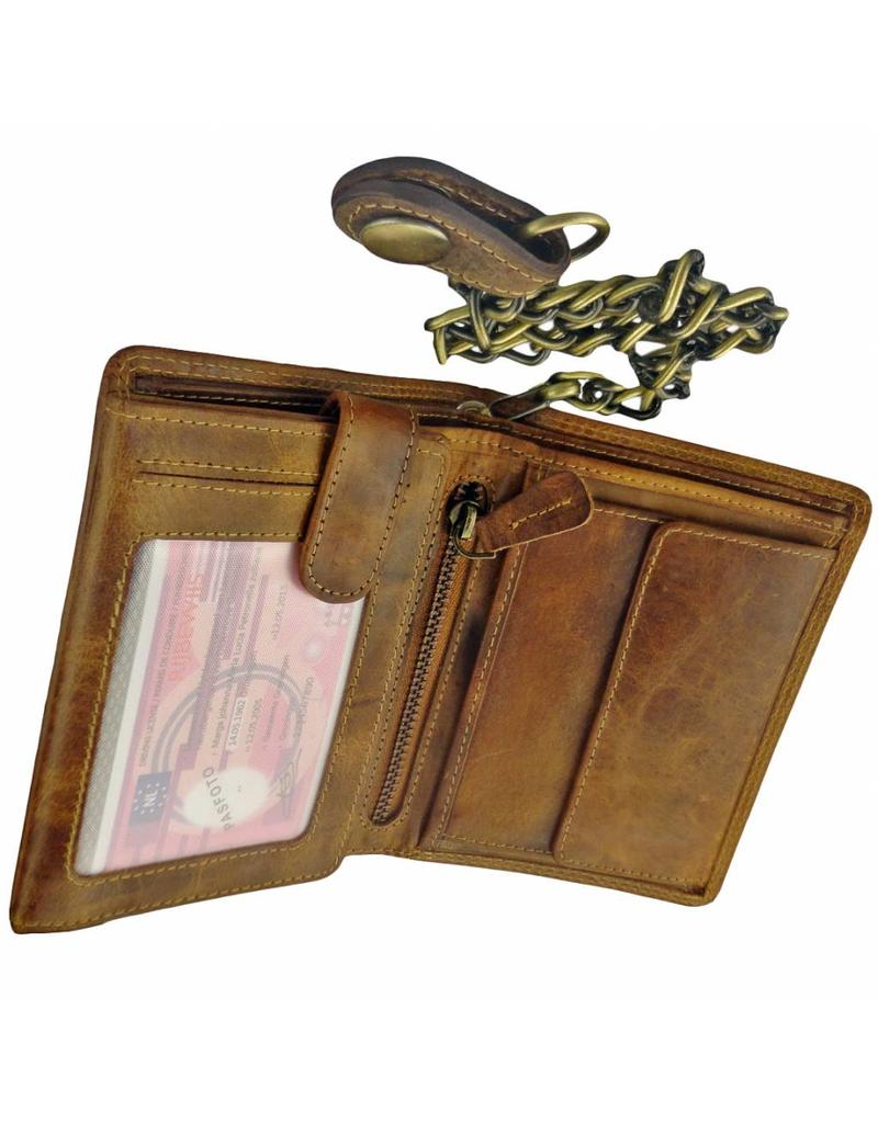 LD Portemonnee Met Ketting Hunter Leer Hoog Model