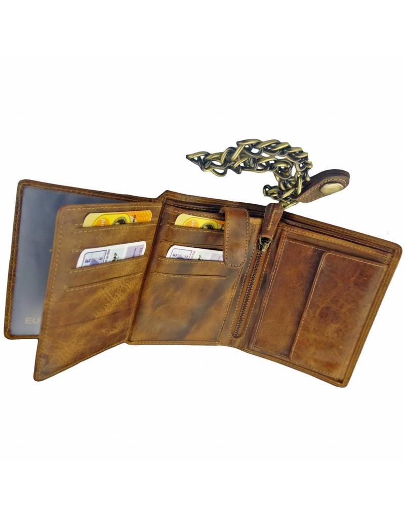 LD Herrenbörse Mit Kette Hochformat Hunterleder