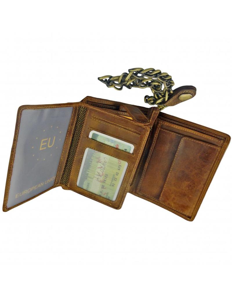 LD Herrenbörse Mit Kette Hochformat Hunterleder