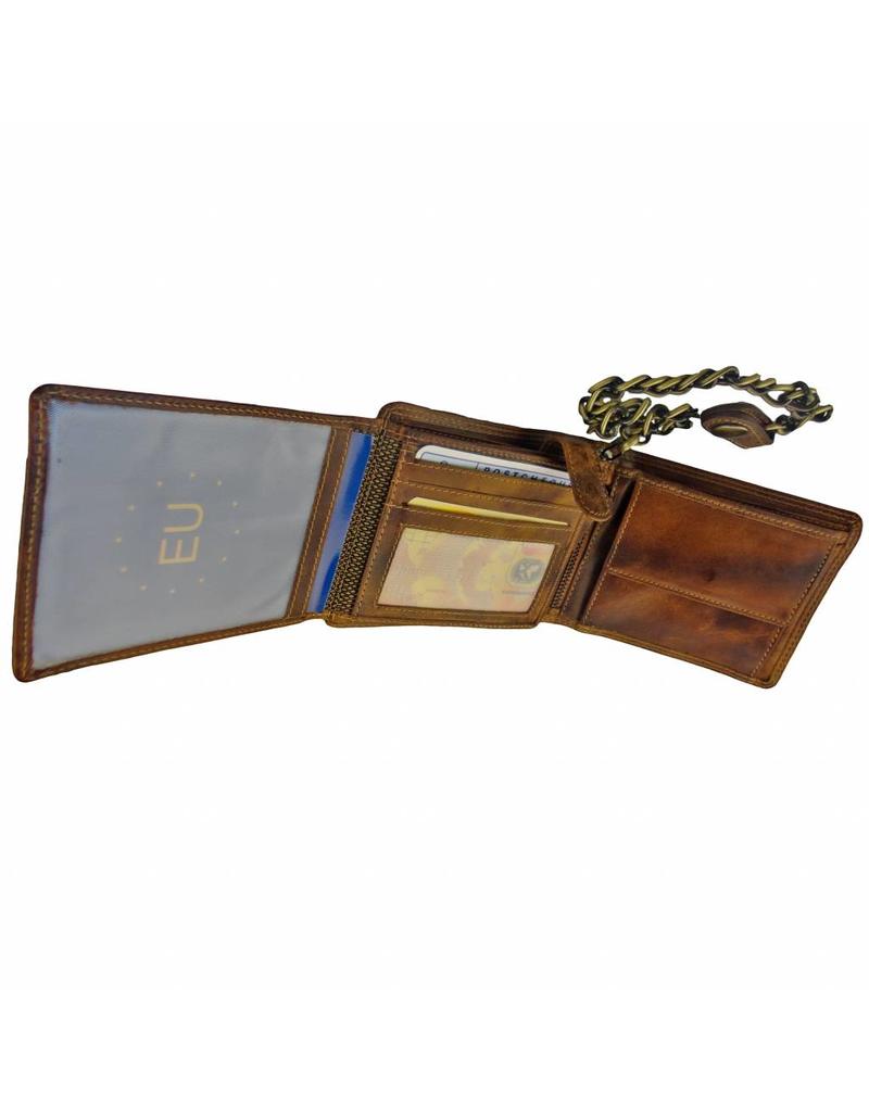LD Leder Heren Portemonnee Met Ketting Laag Model