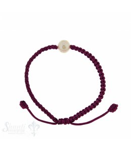 Viskose-Armband mit Perle: lila 1-reihig, Grösse verstellbar