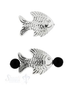 Zwischenteil Silber Fisch 23x16 mm Loch 0.9 mm