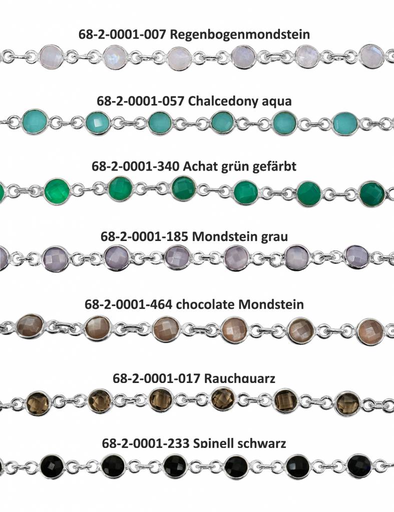 gefasste Steinketten am Meter