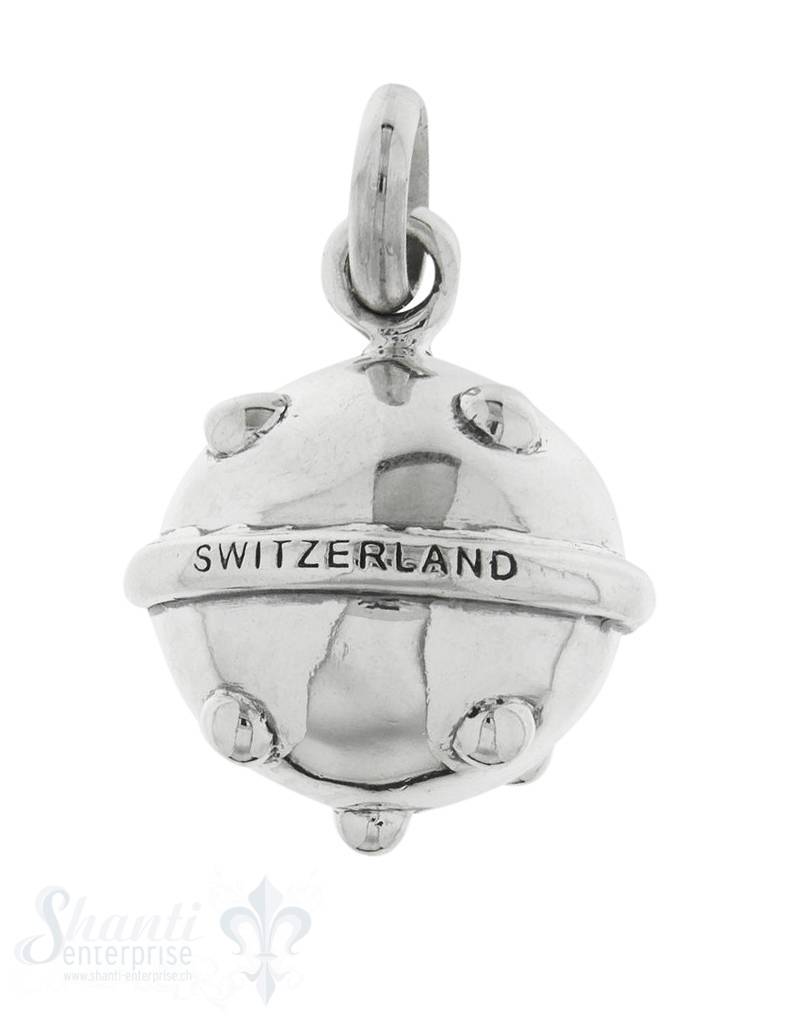 Anhänger Silber Kugel hell Switzerland gepunktet 2