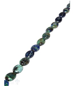 Azurit-Malachit Strang grün-blau poliert Oval