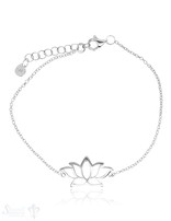 Armkette Anker fein Silber hell mit Lotusblume durchbrochen 16-19 cm Grössen verstellbar Karabiner