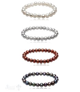 8 -9 mm Perlen Armbänder barock auf Elastik 19 cm