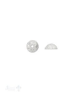 Perlkappe Silber hell 11 mm unregelmässig gepunkte