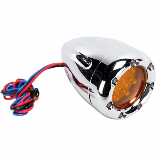 Roland Sands Tiefer Blinker mit Feuerring LEDs Chrom