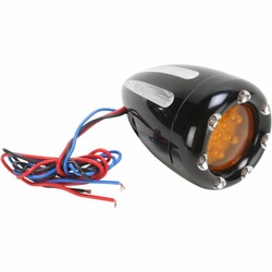 Tiefer Blinker mit Feuerring LEDs schwarz