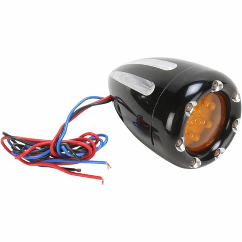 Roland Sands Tiefer Blinker mit Feuerring LEDs schwarz