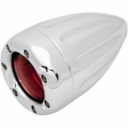 Tiefer Blinker mit Feuerring LEDs Chrom/Rot