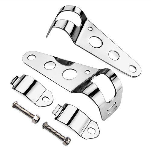 30MM to 38MM Chopper Retro Chrome Brackets - ChopperShop.com