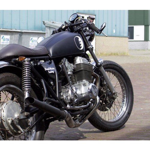 Emgo 40CM Pot d'échappement court noir Slash Cut