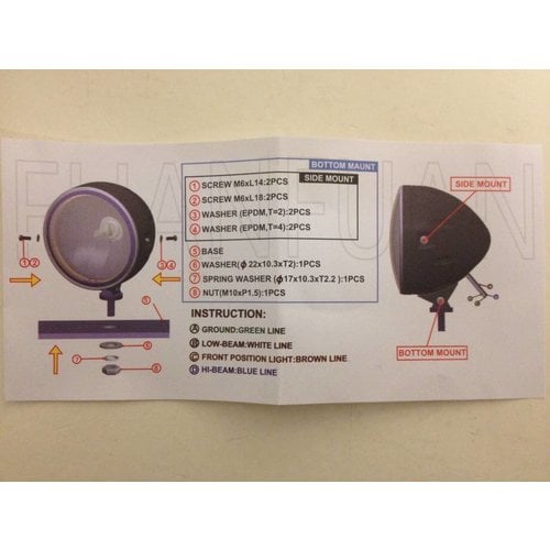 Highsider 5.75" Koplamp met LED Ring Halo Bottom Mount Chrome