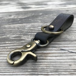 KEY FOB - Black + antique gold