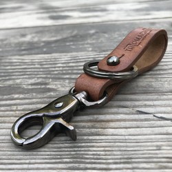 Key FOB - Vintage Tan + geoxideerd zwart