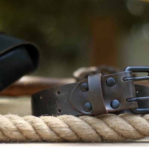 Trip Machine Belt - Tobacco Double Pin