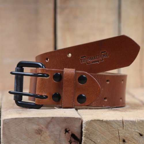Trip Machine Riem - Vintage Tan dubbele pin