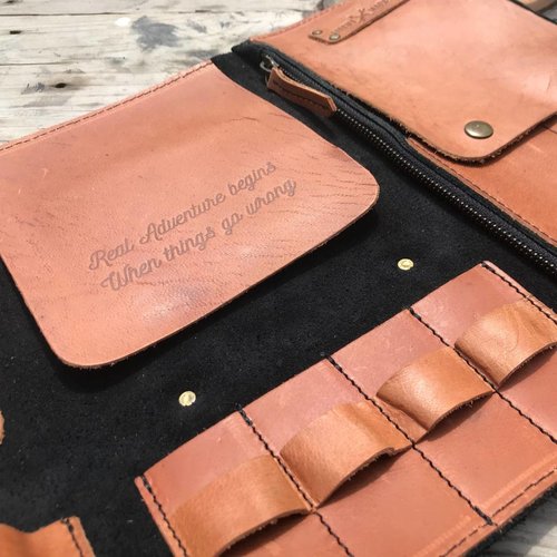 Trip Machine Tool Roll - Black + Tan