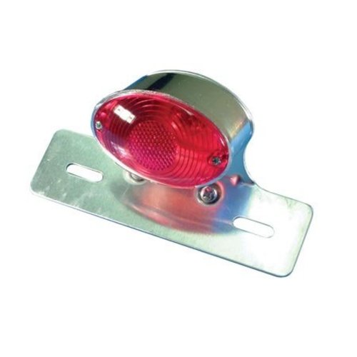 Cat Eye Chrome Tail Light with Plate Holder