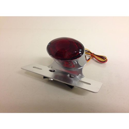 Cat Eye Chrome Tail Light with Plate Holder