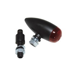 LED MICRO-BULLET taillight, Black, RED lens