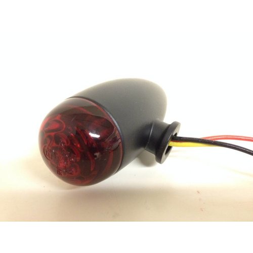 LED MICRO-BULLET-achterlicht, zwart, RODE lens