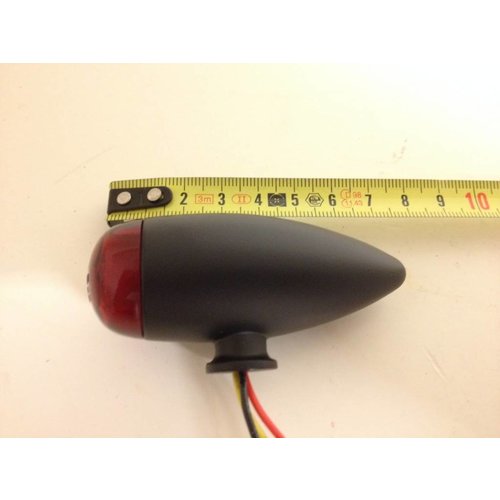 LED MICRO-BULLET-achterlicht, zwart, RODE lens