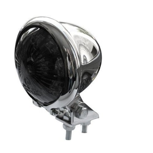 Bates Style LED Smoke / Chrome Chopper Tail Light