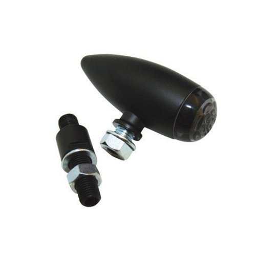 Highsider Feu arrière à LED noir MICRO BULLET avec feu de stop et lentille fumée